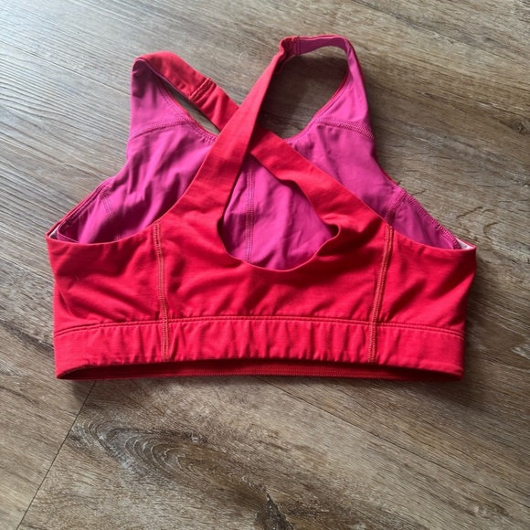 Outdoor Voices Women's Small Red Pink Sports Bra Criss Cross Back Active No Pads - Picture 5 of 5